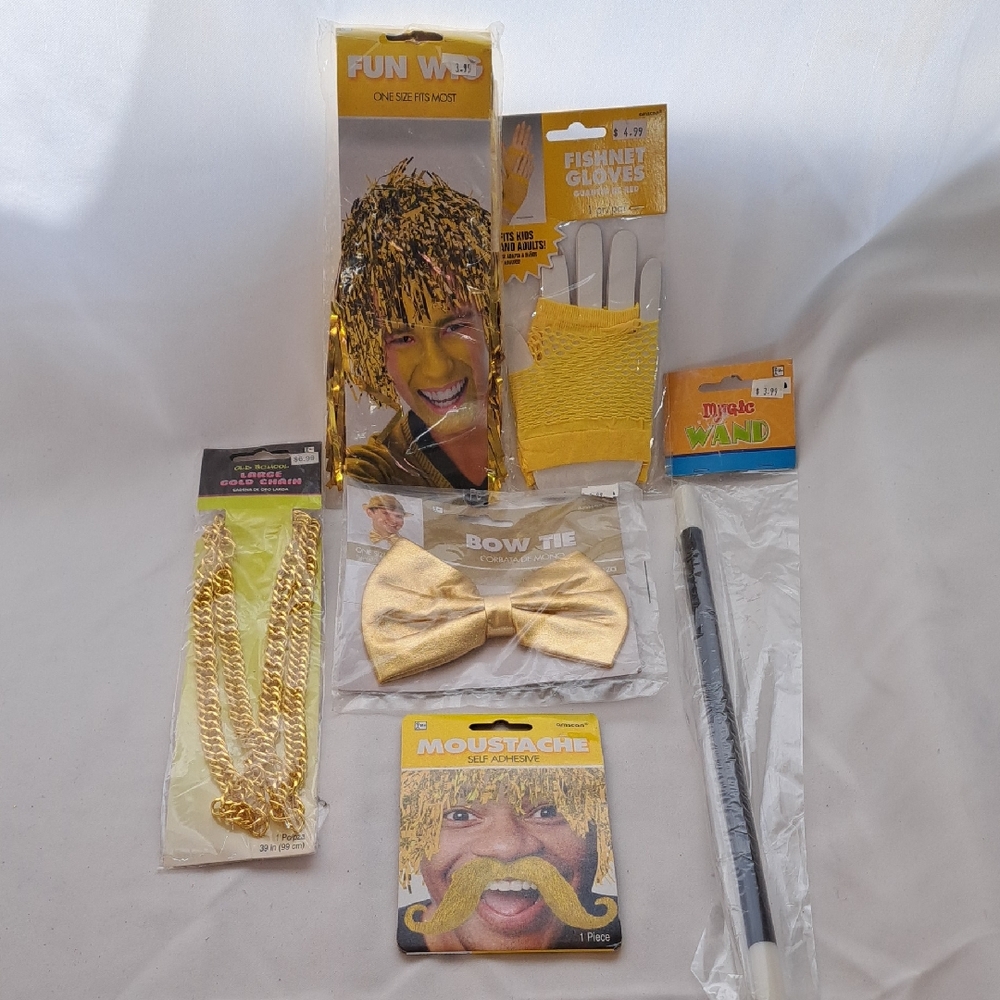 Bundle Deal Amscan Gold Accessory Set with Gloves and Bow Tie